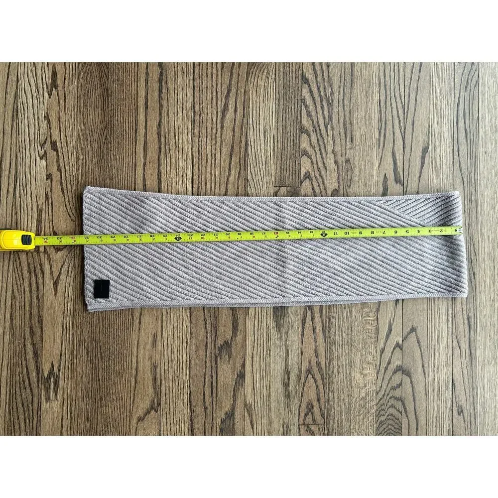All Saints Gray Ribbed Scarf 70% Acrylic 30% Wool